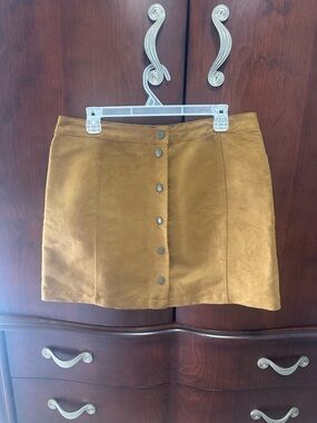 Old Navy Mustard Faux Suede Button-Front  Skirt